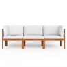 Canapé de jardin à 3 places avec coussin Bois d'acacia massif 