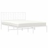 Cadre de lit métal sans matelas et tête de lit blanc 140x200 cm 