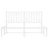 Cadre de lit métal sans matelas et tête de lit blanc 140x200 cm 
