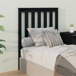 Tête de lit Noir 81x6x101 cm Bois massif de pin 
