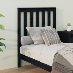 Tête de lit Noir 81x6x101 cm Bois massif de pin 