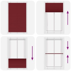 Store plissé rouge bordeaux 120x200 cm largeur du tissu 119,4cm 
