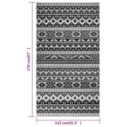 Tapis à tissage plat d'extérieur 115x170 cm Gris foncé 