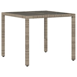 Ensemble de bistro 3 pcs avec coussins gris résine tressée 