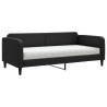 Lit de jour avec matelas noir 90x200 cm tissu 