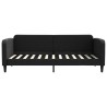 Lit de jour avec matelas noir 90x200 cm tissu 