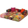 Pouf modulaire à 2 places Patchwork Tissu 