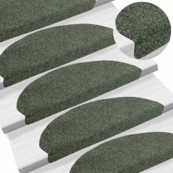 Tapis autoadhésifs de marches 10 pcs Vert 65x21x4 cm Aiguilleté 