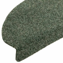 Tapis autoadhésifs de marches 10 pcs Vert 65x21x4 cm Aiguilleté 