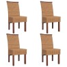 Chaises à manger lot de 4 marron rotin naturel 