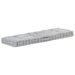 Coussin de plancher de palette Coton 120x40x7 cm Gris 