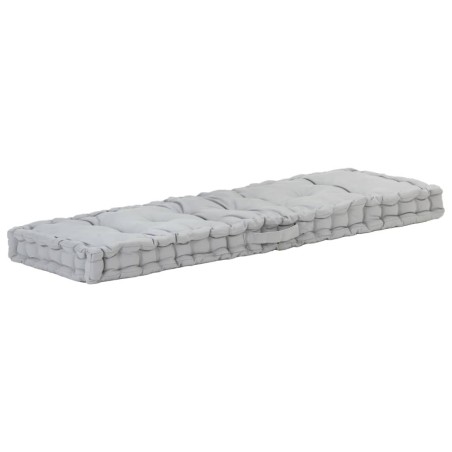 Coussin de plancher de palette Coton 120x40x7 cm Gris 