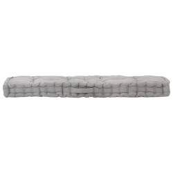 Coussin de plancher de palette Coton 120x40x7 cm Gris 
