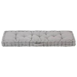 Coussin de plancher de palette Coton 120x40x7 cm Gris 