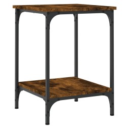 Table basse chêne fumé 40x40x55 cm bois d'ingénierie 