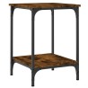 Table basse chêne fumé 40x40x55 cm bois d'ingénierie 