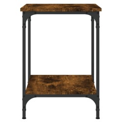 Table basse chêne fumé 40x40x55 cm bois d'ingénierie 