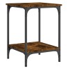 Table basse chêne fumé 40x40x55 cm bois d'ingénierie 