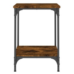 Table basse chêne fumé 40x40x55 cm bois d'ingénierie 