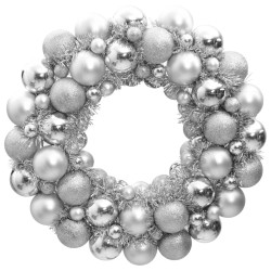 Couronne de Noël argenté 45 cm polystyrène 