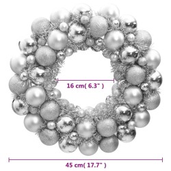 Couronne de Noël argenté 45 cm polystyrène 