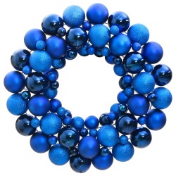 Couronne de Noël bleu 45 cm polystyrène 