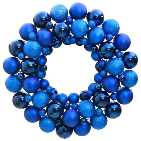 Couronne de Noël bleu 45 cm polystyrène 