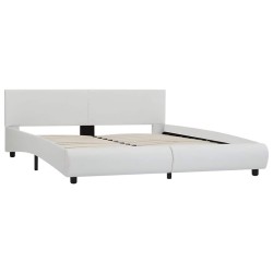 Cadre de lit avec LED sans matelas blanc 180x200 cm 