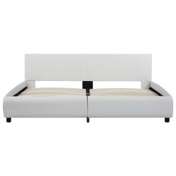Cadre de lit avec LED sans matelas blanc 180x200 cm 