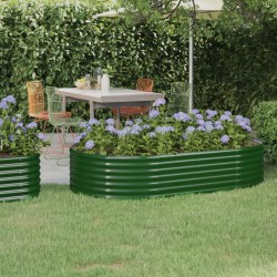 Lit surélevé de jardin Acier enduit de poudre 175x100x36cm Vert 