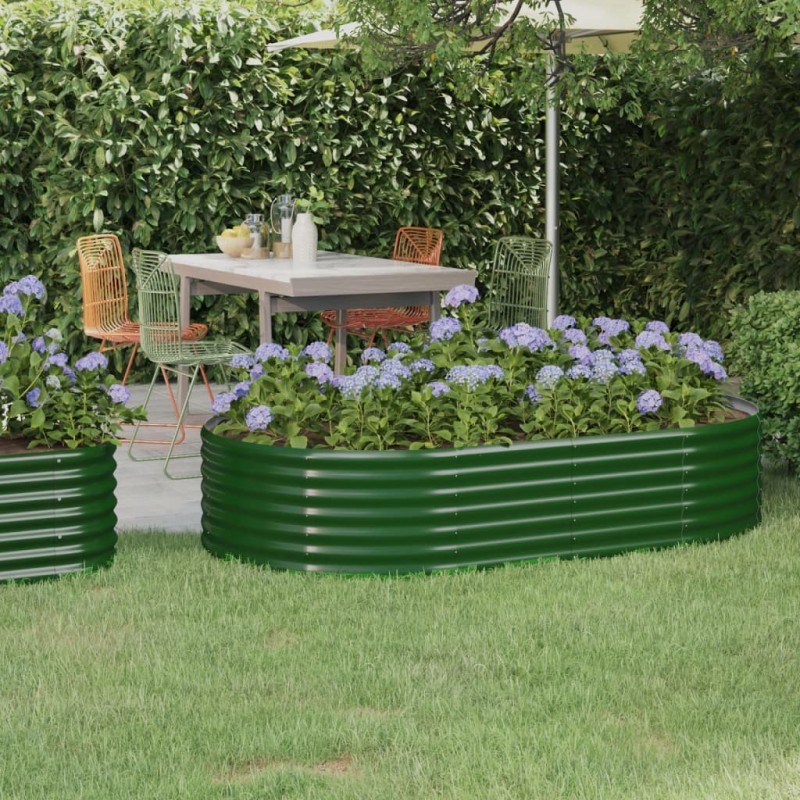 Lit surélevé de jardin Acier enduit de poudre 175x100x36cm Vert Lit surélevé de jardin Acier enduit de poudre 175x100x36cm Vert
