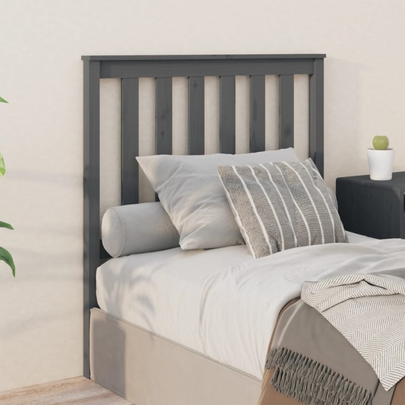 Tête de lit Gris 96x6x101 cm Bois massif de pin Tête de lit Gris 96x6x101 cm Bois massif de pin