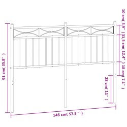 Tête de lit métal noir 140 cm 