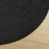 Tapis shaggy PAMPLONA poils longs moderne noir Ø 120 cm 