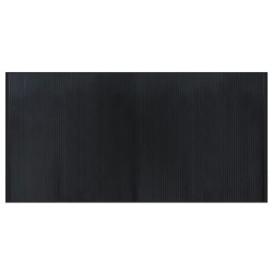 Tapis rectangulaire noir 100x200 cm bambou 
