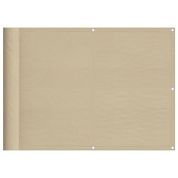 Écran de balcon beige 75x1000 cm 100% polyester oxford 