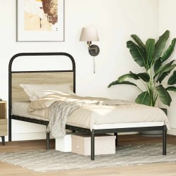 Tête de lit chêne sonoma 75 cm acier et bois d'ingénierie 