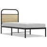 Tête de lit chêne sonoma 75 cm acier et bois d'ingénierie 