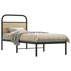 Tête de lit chêne sonoma 75 cm acier et bois d'ingénierie 