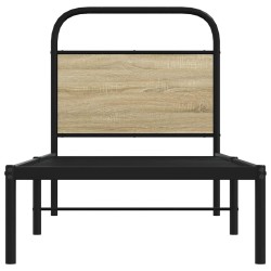 Tête de lit chêne sonoma 75 cm acier et bois d'ingénierie 