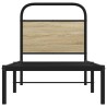 Tête de lit chêne sonoma 75 cm acier et bois d'ingénierie 