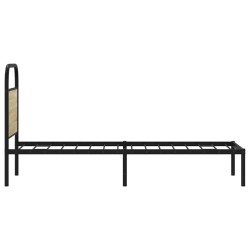 Tête de lit chêne sonoma 75 cm acier et bois d'ingénierie 