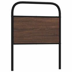 Tête de lit chêne marron 75 cm acier et bois d'ingénierie 