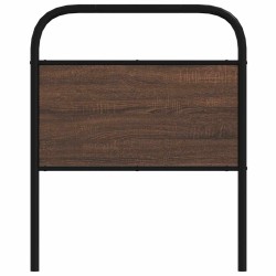 Tête de lit chêne marron 75 cm acier et bois d'ingénierie 