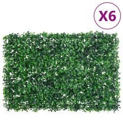  Clôture à feuilles d’arbustes artificiels  6 pcs vert 40x60 cm 
