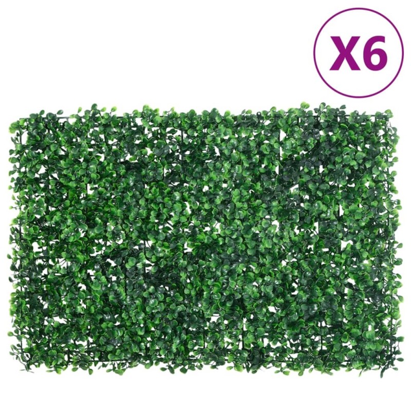  Clôture à feuilles d’arbustes artificiels  6 pcs vert 40x60 cm 