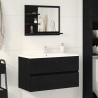 Miroir de salle de bain chêne noir 60x10,5x45cm bois ingénierie 