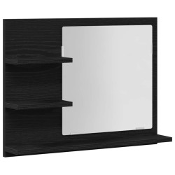 Miroir de salle de bain chêne noir 60x10,5x45cm bois ingénierie 
