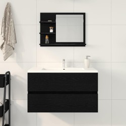 Miroir de salle de bain chêne noir 60x10,5x45cm bois ingénierie 