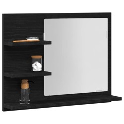 Miroir de salle de bain chêne noir 60x10,5x45cm bois ingénierie 